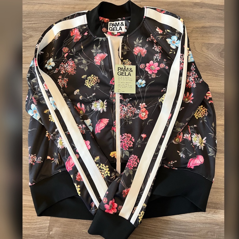 NWT Pam & Gela Fancy Pants floral track jacket